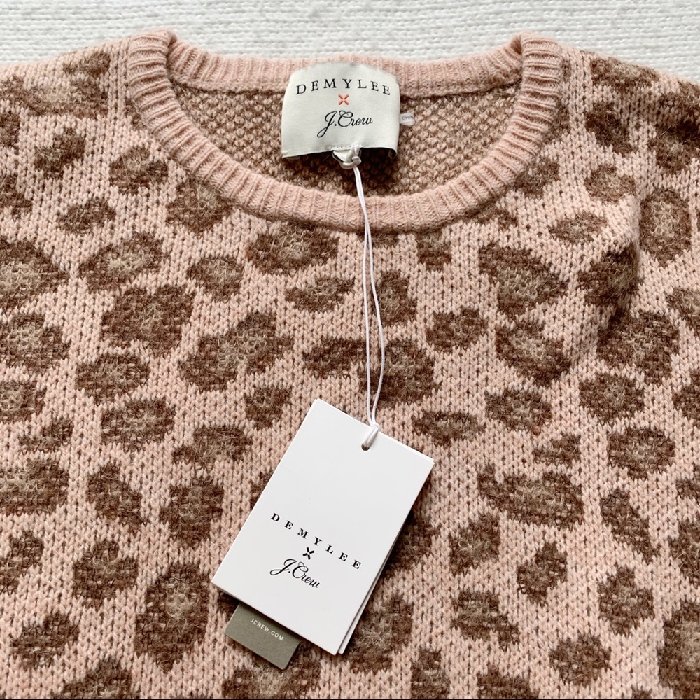 DEMYLEE J. Crew Puff Sleeve leopard sweater NWT
